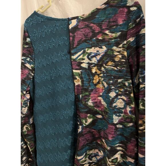 This & That Mixed Media Teal Gray Color Block Top Sz Xl - Picture 8 of 8